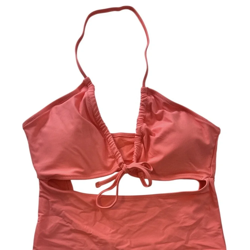 Aerie Cut Out One Piece Bathing Suit Women's‎ Medium Pink Swimsuit Beach New - Picture 11 of 12
